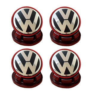 Jogo 4 Calota Centro Roda VW Gol G5 Zunky Borda Vermelha em Oferta na Shopee