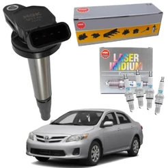 Bobina e Jogo de Velas Toyota Corolla 1.8 16v 2011 a 2014