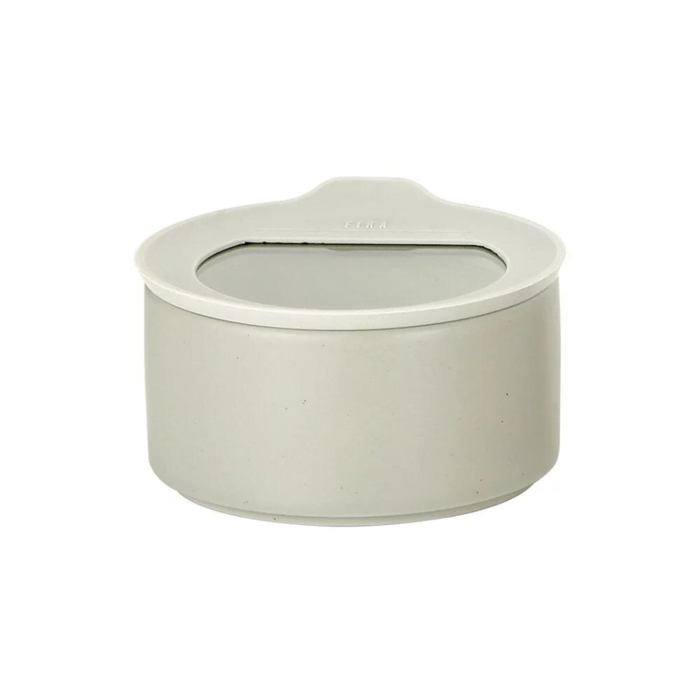 Pote Redondo de cerâmica - Tampa de Vidro - 420ml - Neoflam - FIKA ONE - Cor Branco