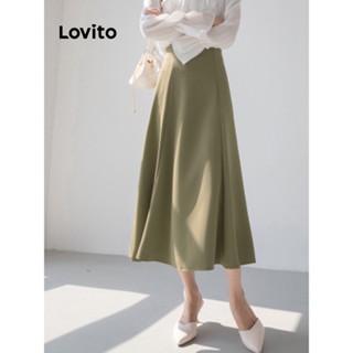 Lovito Saia Básica Lisa Casual Para Mulheres LNE42307