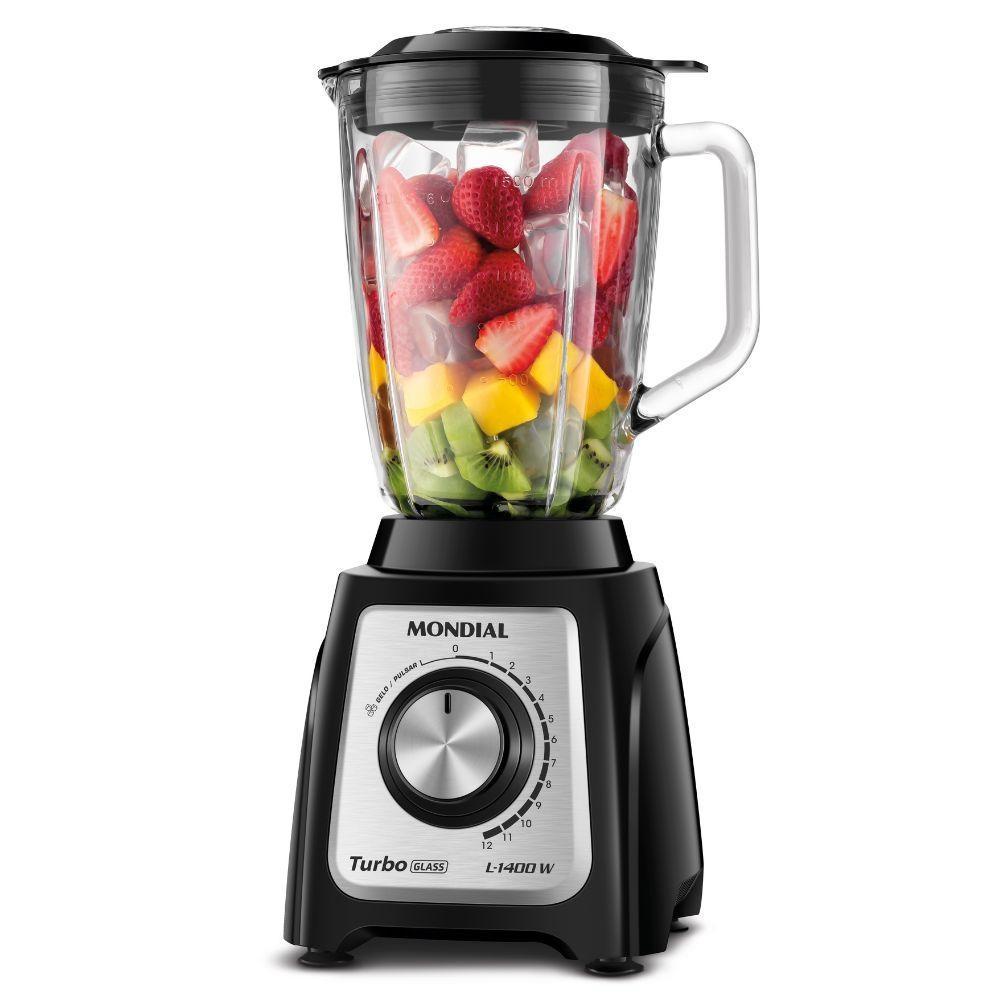 Liquidificador Mondial Turbo Glass L-1400-GI Jarra de Vidro em Oferta na Shopee
