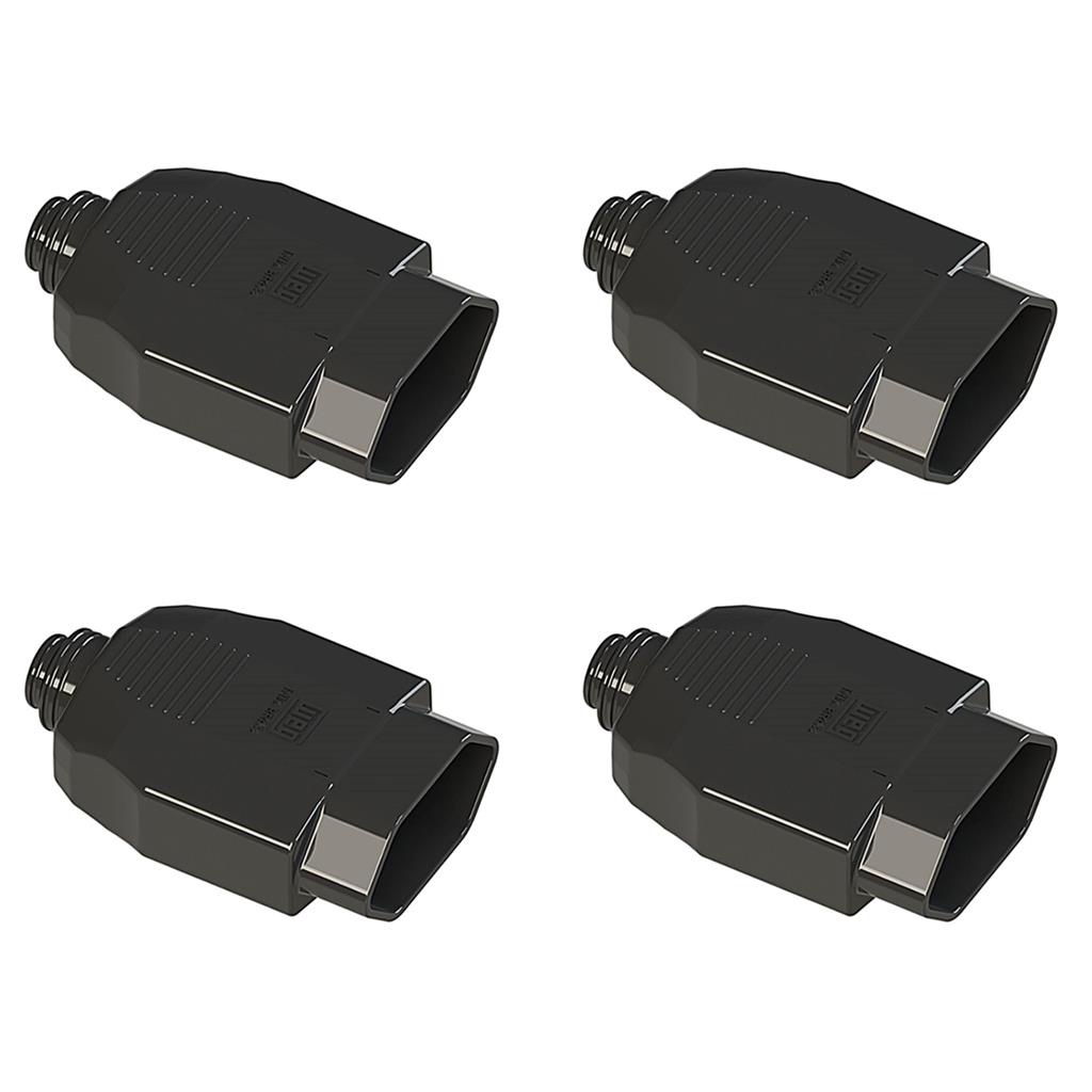 Kit 4 Plugues Femeas 2P+T 10A 250V Preto Axial Prensa Cabo em Oferta na Shopee