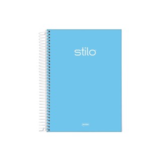 Caderno Espiral Capa Dura Jandaia Azul 10 Materias 160 Fls