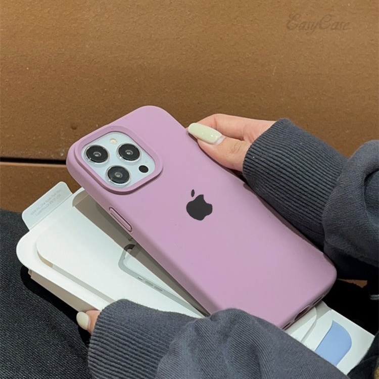 Flor DeCerejeira Silicone Sólido Rosa Líquido Capa Macia Para iPhone 17 16 15 14 13 12 11Traseira Anti-Queda EImpressão