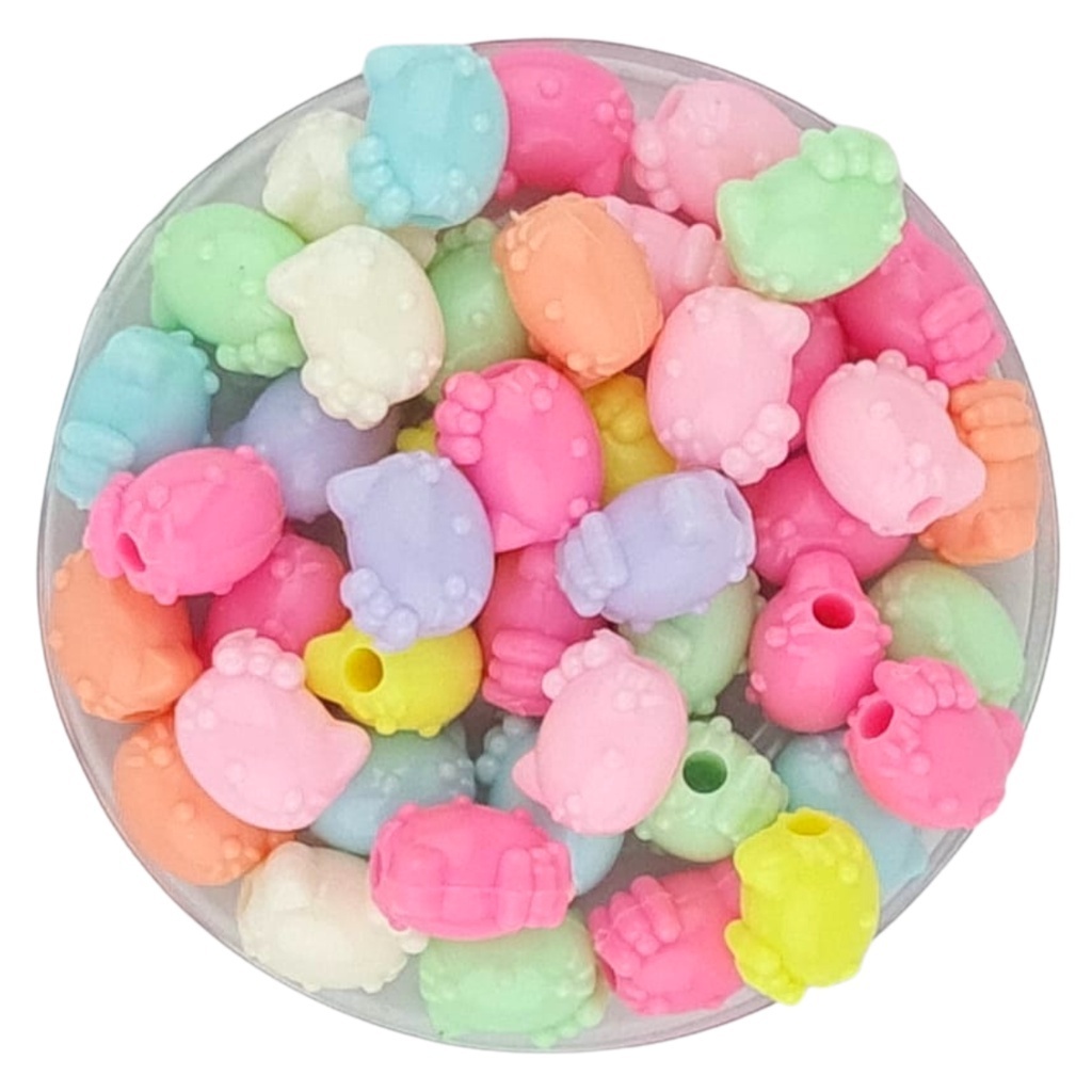Miçangas e Pingente de Hello Kitty 100gr 14mm Candy Color Crianças Infantis Missangas