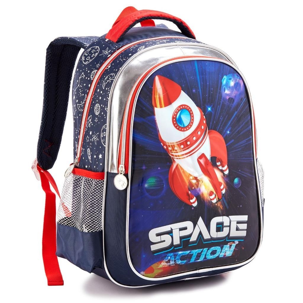 Mochila Costas Reforcada Escolar Inafntil Menino Space Nasa Astronauta