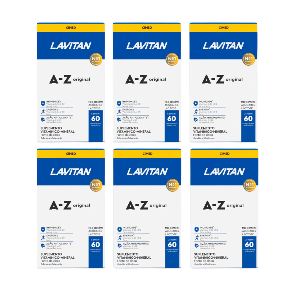 Kit 6 Lavitan A-Z Original - 60 Cpr - Cimed em Oferta na Shopee