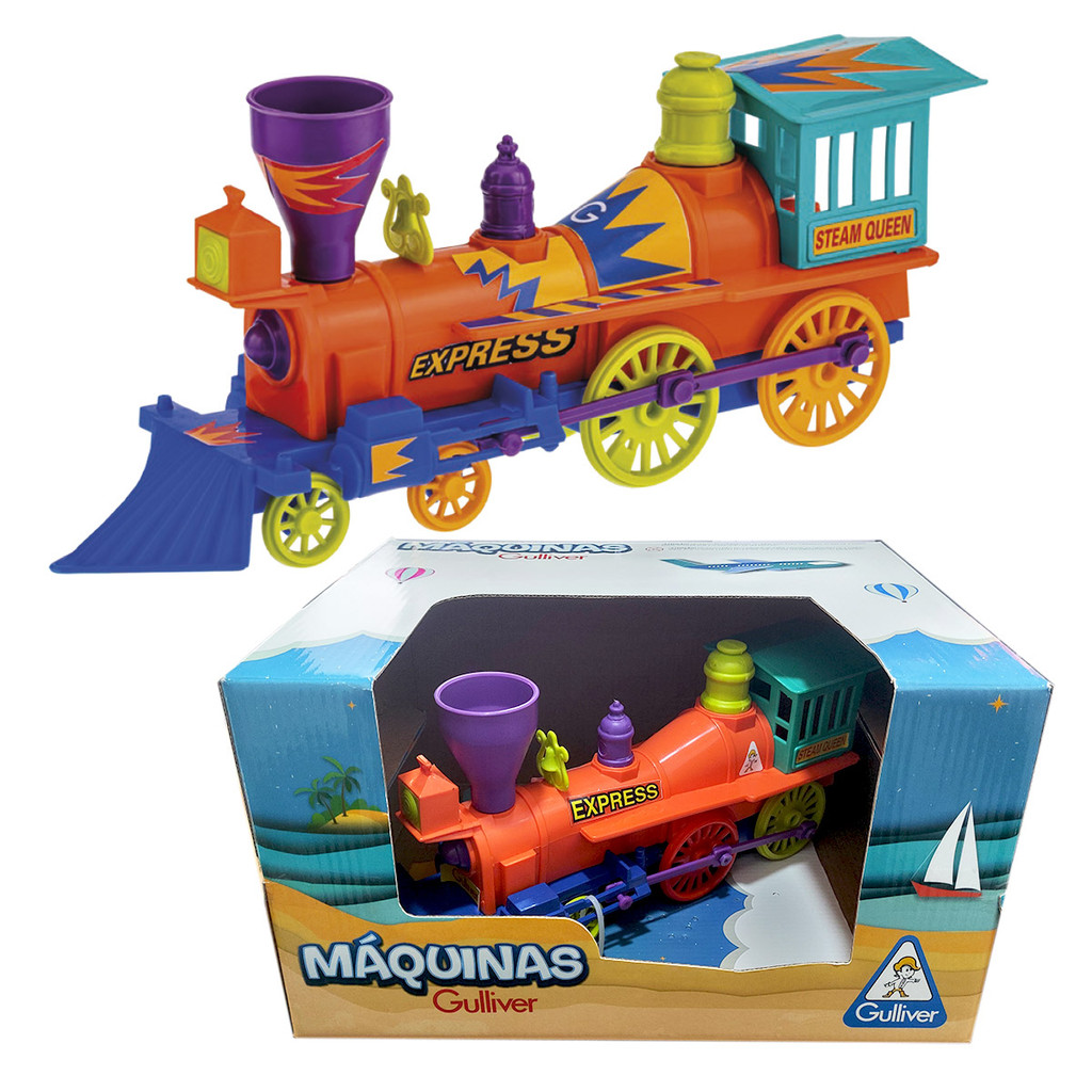 Trem Locomotiva Comitiva Máquinas Gulliver Brinquedo Infantil Na Caixa