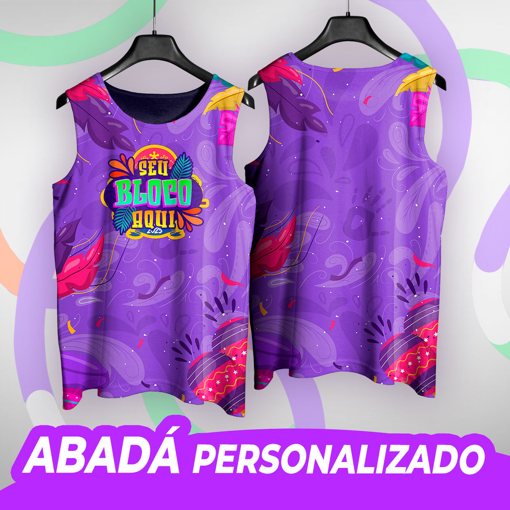Kit abadá personalizados 40 unidades. Regata carnaval 2025