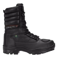 Bota Coturno Masculino Azimute Tatico Zíper Couro Legítimo