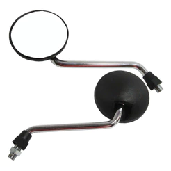 Espelho Retrovisor Mini Dt200 Preto Haste Cromada Para Honda