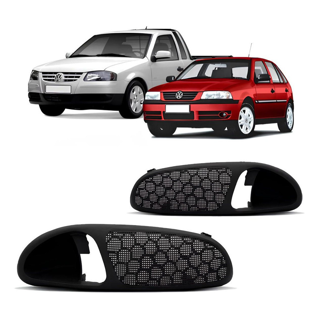 Par Moldura Acabamento Maçaneta Interna Gol Parati Saveiro G3 99 2000 2001 2002 2003 2004 2005 Porta Dianteira Preto