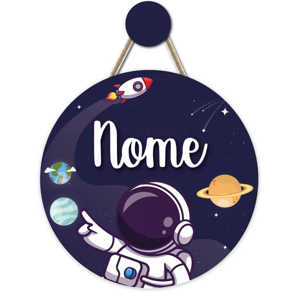 Enfeite De Porta Maternidade Astronauta Baby Quadro Decorativo Infantil Quarto Menino em Oferta na Shopee