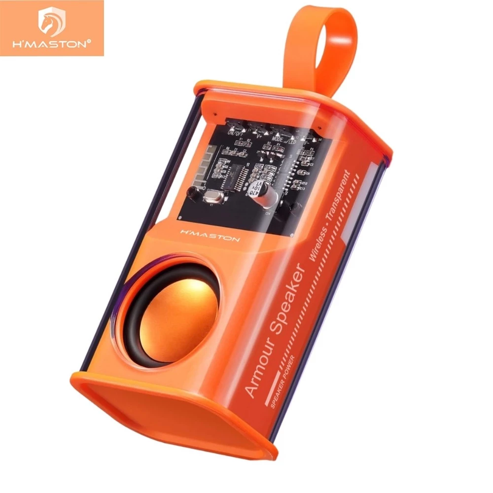 H'maston AM-24 Caixa De Som Bluetooth 5.0 Portátil Com Luz Rgb E Microfone