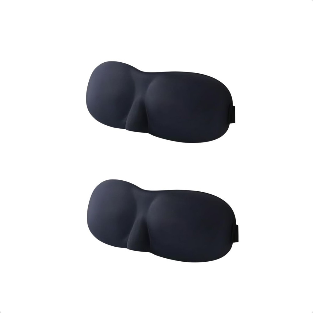 Kit 2 Máscara 3d Tapa Olho Ajustável Melhor Sono Poliéster Confortavel De Dormir Linha Premium