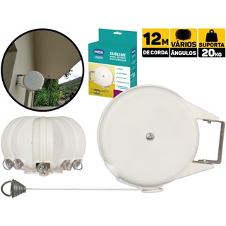 Varal Retrátil Multiangular 12 Metros Corda Automática Mor 006056 em Oferta na Shopee