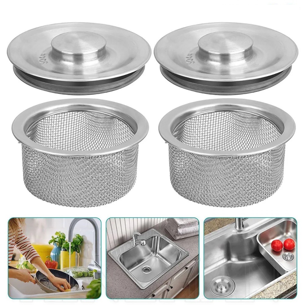 Bujão De Drenagem Do Filtro De Pia De Cozinha/Aço Inoxidável 8cm/Tampa Banheiro Universal Chuveiro em Oferta na Shopee
