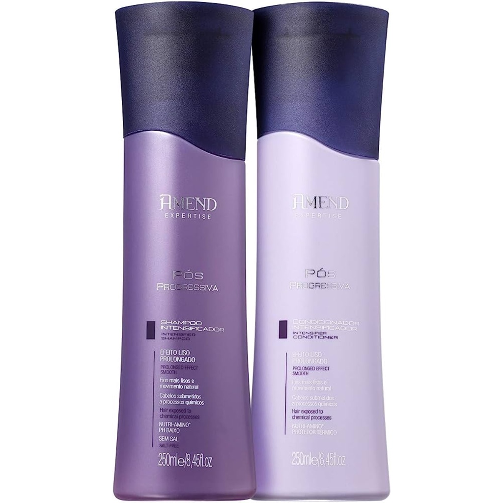 Kit Pós Progressiva Intensificador Amend Shampoo e Condicionador Prolonga o Efeito Liso e Nutrindo em Oferta na Shopee