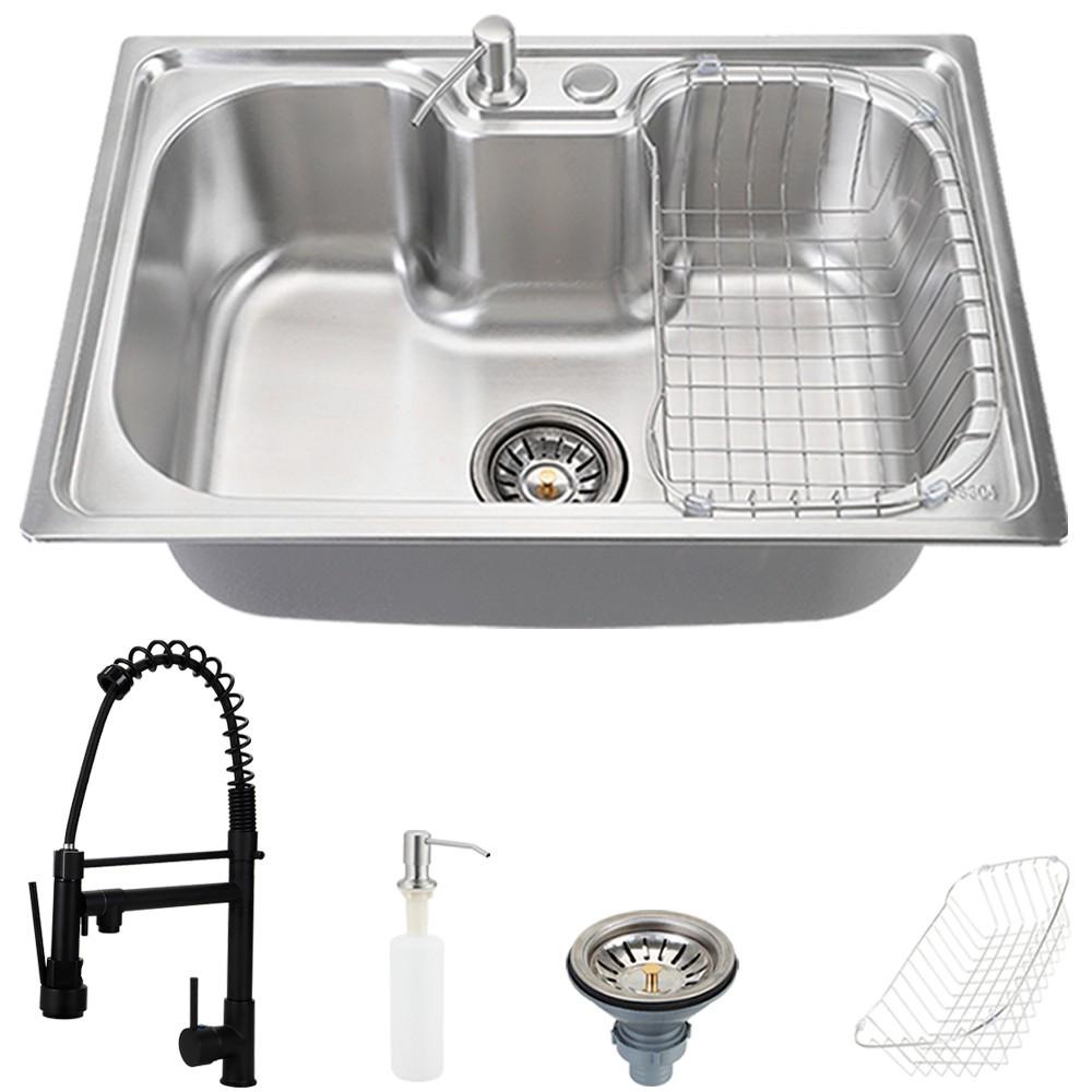 Cuba para cozinha pia com acessórios Carajás e Torneira monocomando gourmet Munim Preto Pingoo em Oferta na Shopee