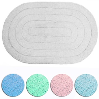 Tapete De Banheiro Allegro Oval 40x60cm 100% Algodão Cores em Oferta na Shopee