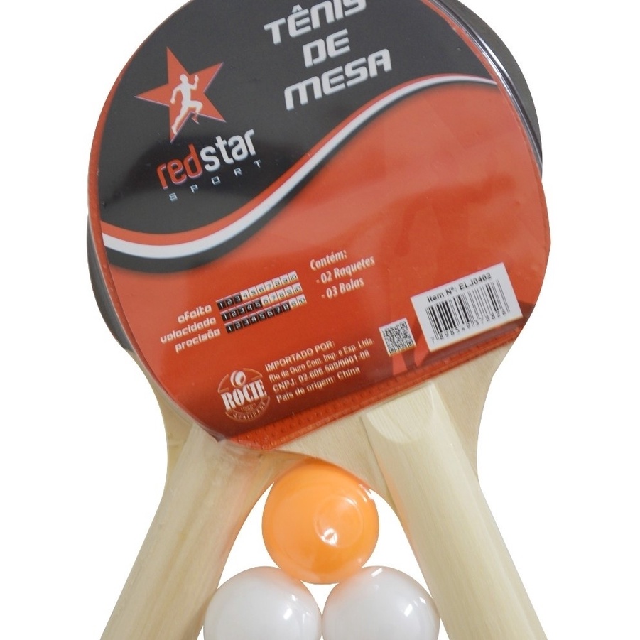 Kit 2 Raquete Tenis De Mesa Ping Pong Lisa 3 Bolinhas