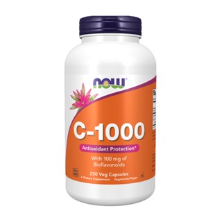 Vitamina C-1000mg Now Foods e 100mg Bioflavonóides 250Caps
