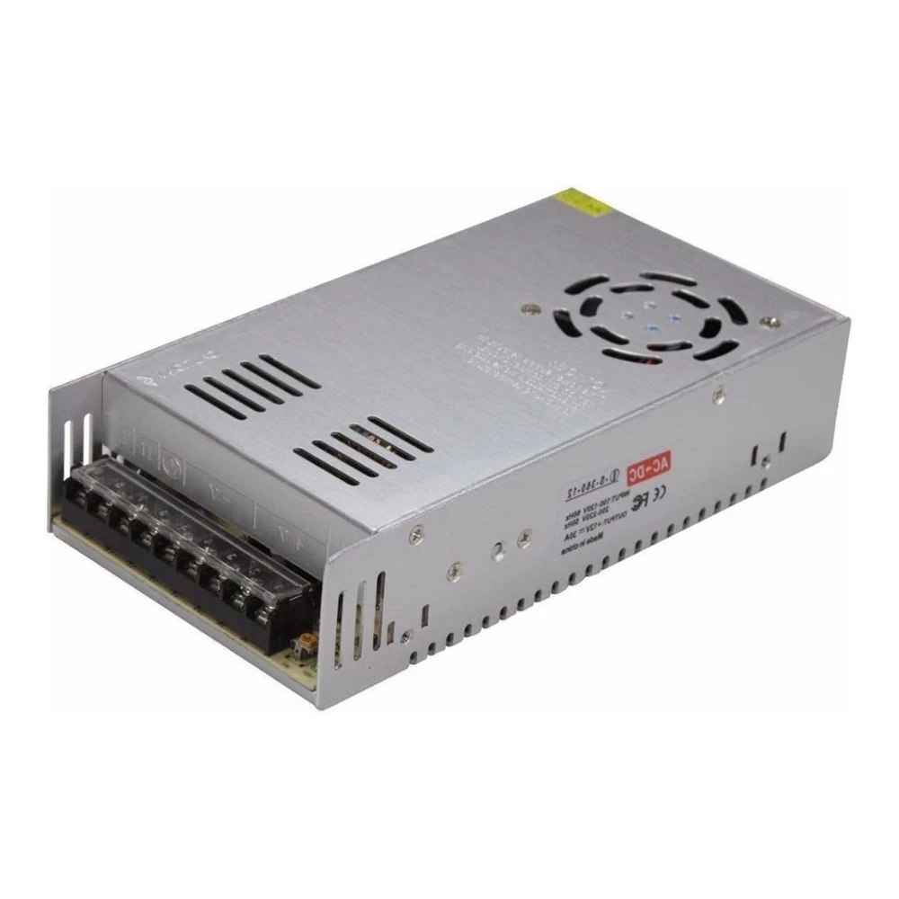 Fonte Chaveada 12V 50A 600W Bivolt Com Chave Seletora Para Som Automotivo CFTV LED Automação Alta Potência