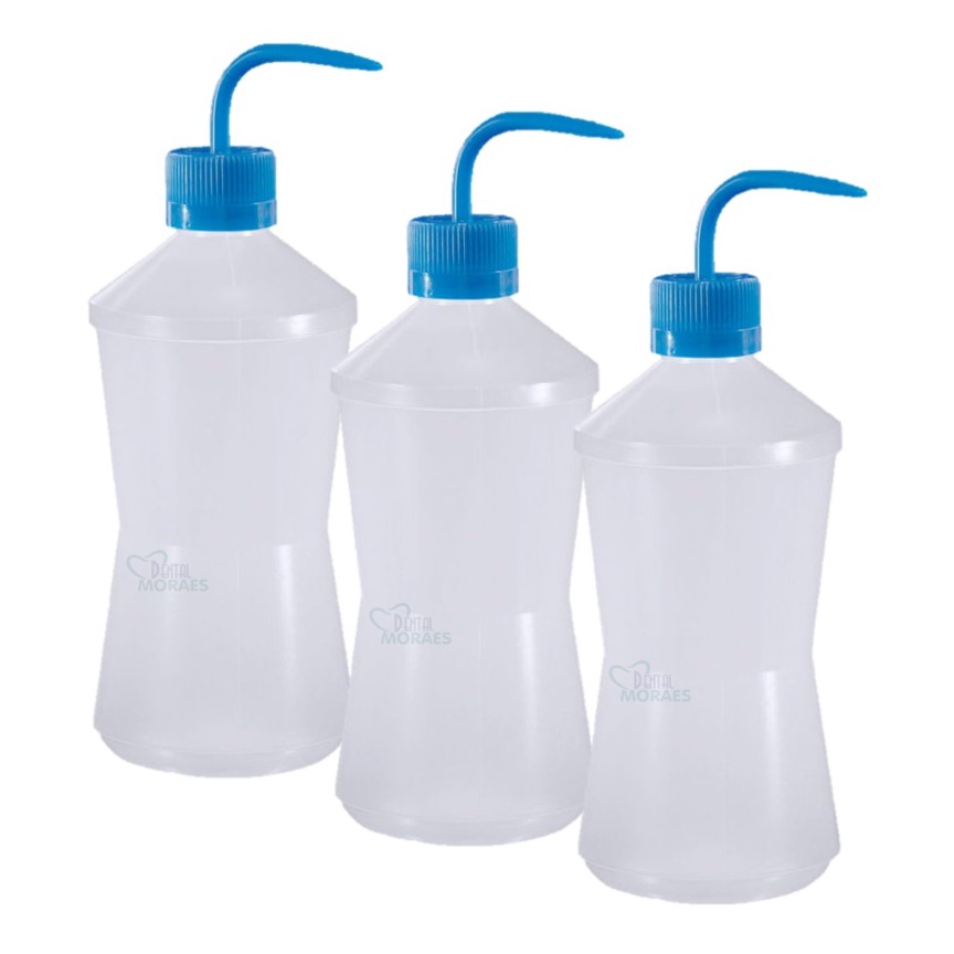 Kit 3 Frasco Almotolia Branca Transparente 250ml Bico Curvo