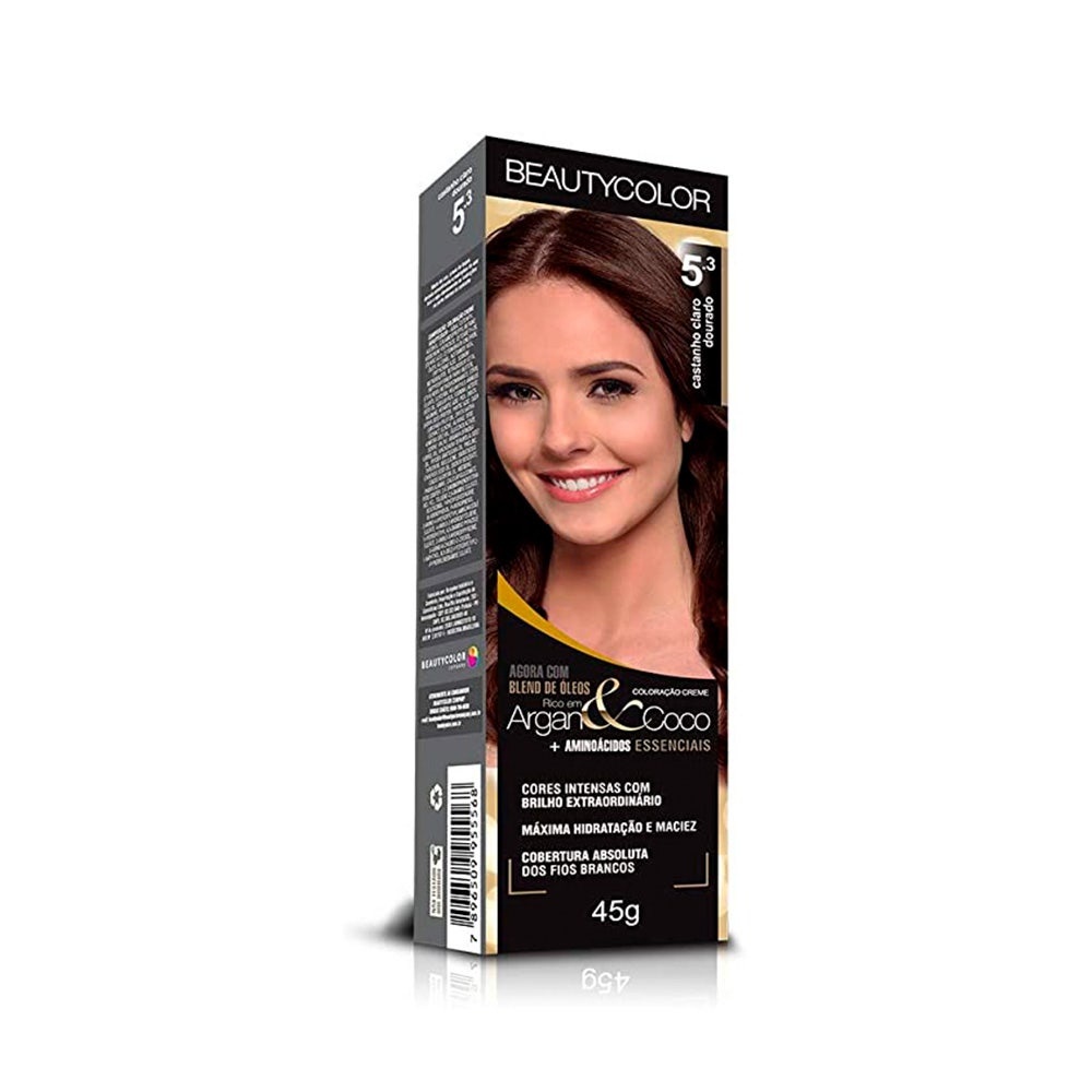 Tintura Beauty Color Ind 5.3 Castanho Claro Dourado em Oferta na Shopee