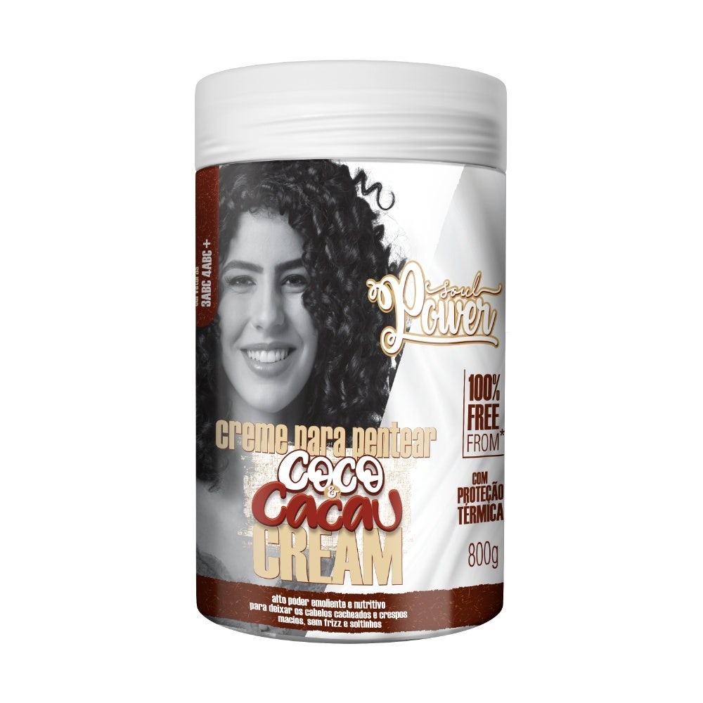 Creme Para Pentear Leave In Soul Power Coco E Cacau Cream 800gr em Oferta na Shopee