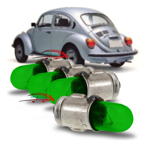 4 Lâmpada Ba7s Verde Painel Volkswagen Fusca Kombi Brasilia