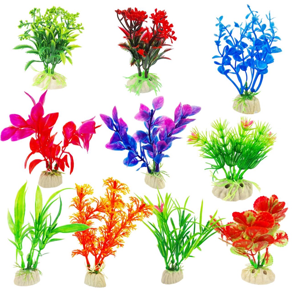 Planta Artificial para Aquario ate 10cm Enfeite e Decoração em Oferta na Shopee