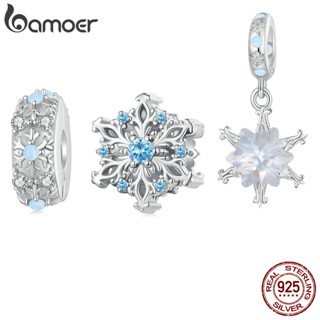 Bamoer 925 Sterling Sliver Charms Pendants Snowflake Collection Acessórios Para Pulseiras De Bricolagem