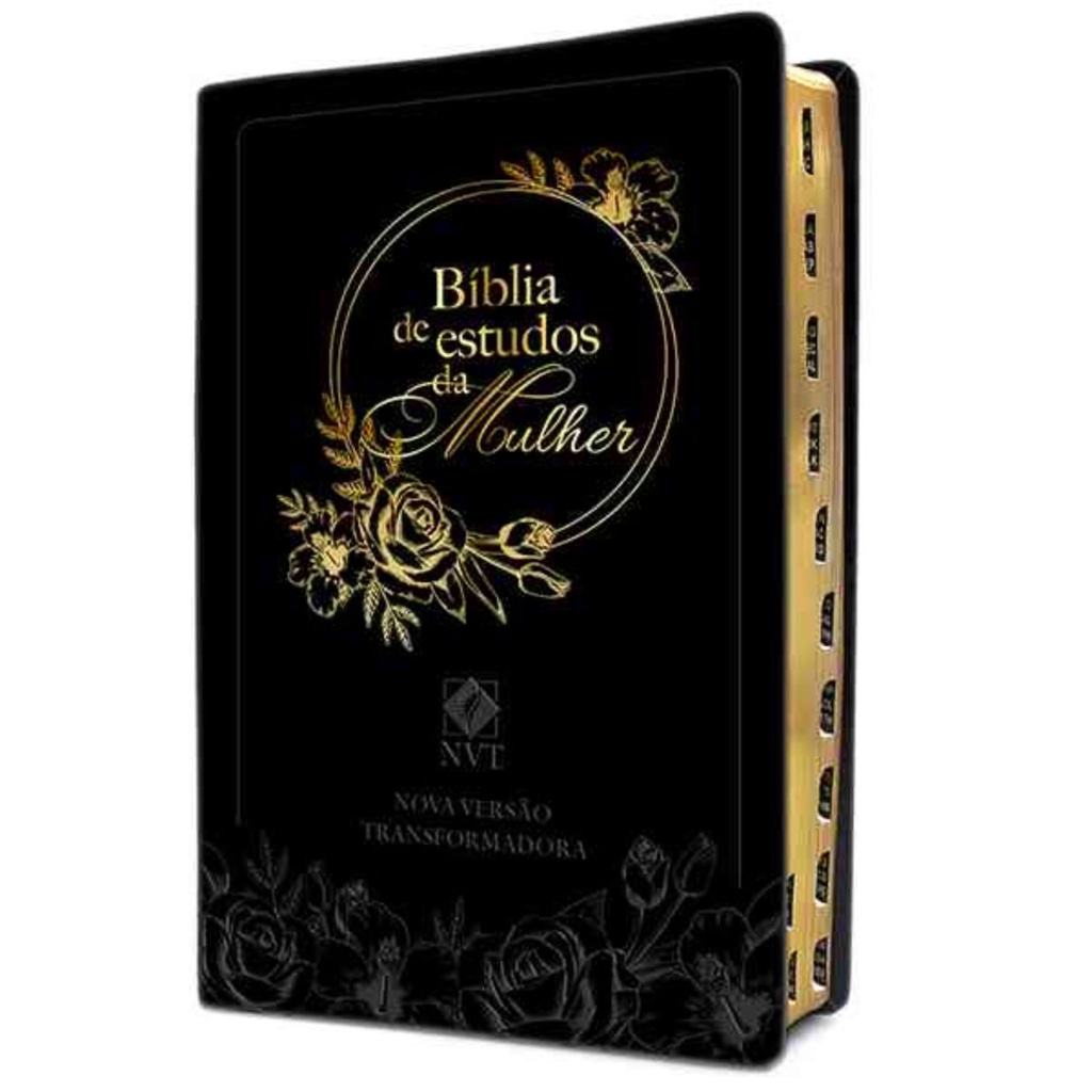 Bíblia Estudos da Mulher | NVT | Caixa Presente | Letra Grande | Luxo Preta em Oferta na Shopee