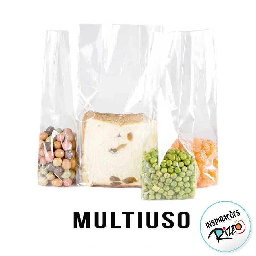 Saco Celofane com Fundo Quadrado - 50 unidades - Rizzo Distribuidora em Oferta na Shopee