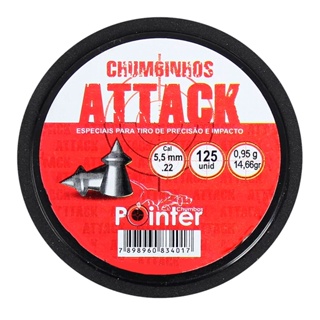 Chumbinho Pointer Attack 5.5mm 125un. em Oferta na Shopee