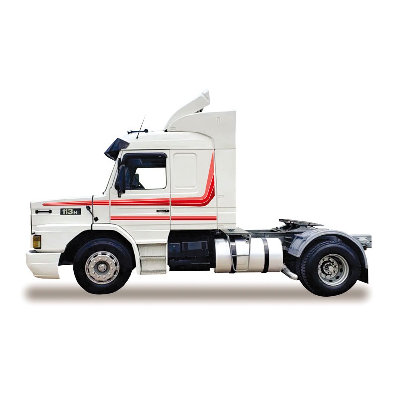 Kit Adesivo Faixas Caminhão Scania 112 Hw 113 Hw Vermelho