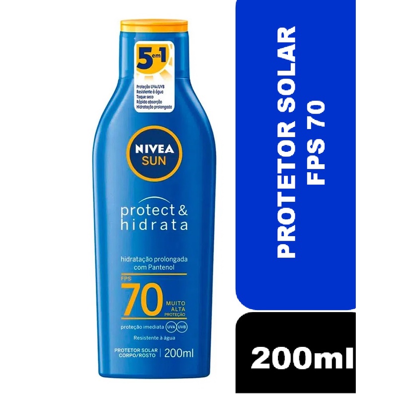 Protetor Solar Nivea Sun Protect & Hidrata FPS 70 200ml em Oferta na Shopee