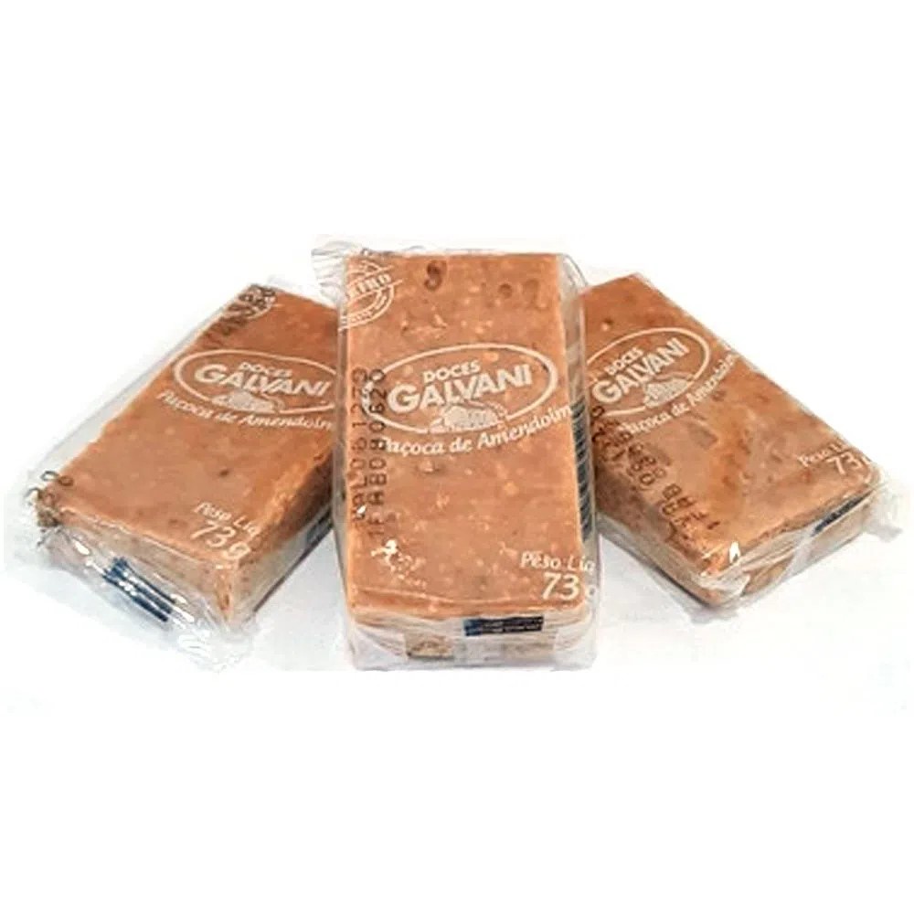 Paçoca Galvani 73g Doce De Amendoim Gibi Pote Com 20 Unidades