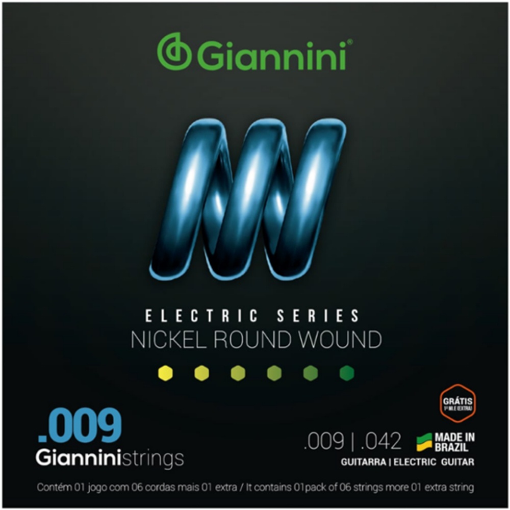 ENCORDOAMENTO GIANNINI PARA GUITARRA GEEGST9 NIQUEL 0.9