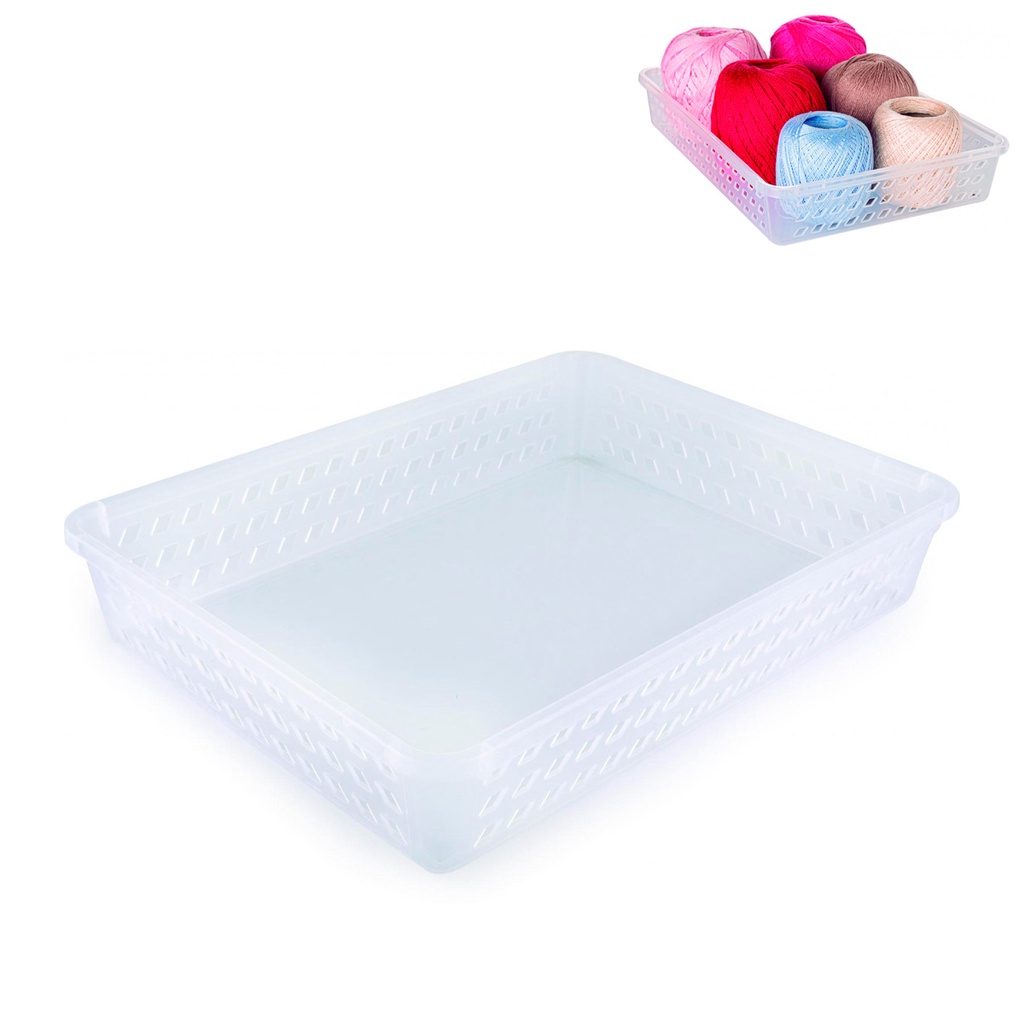 Cesta Organizadora transparente armário guarda roupa cômoda gaveta quarto infantil lavanderia cozinha banheiro cestinha