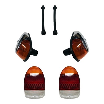 Kit Pisca Fusca 1500 1600 + Lente Traseira Fuscão Tricolor