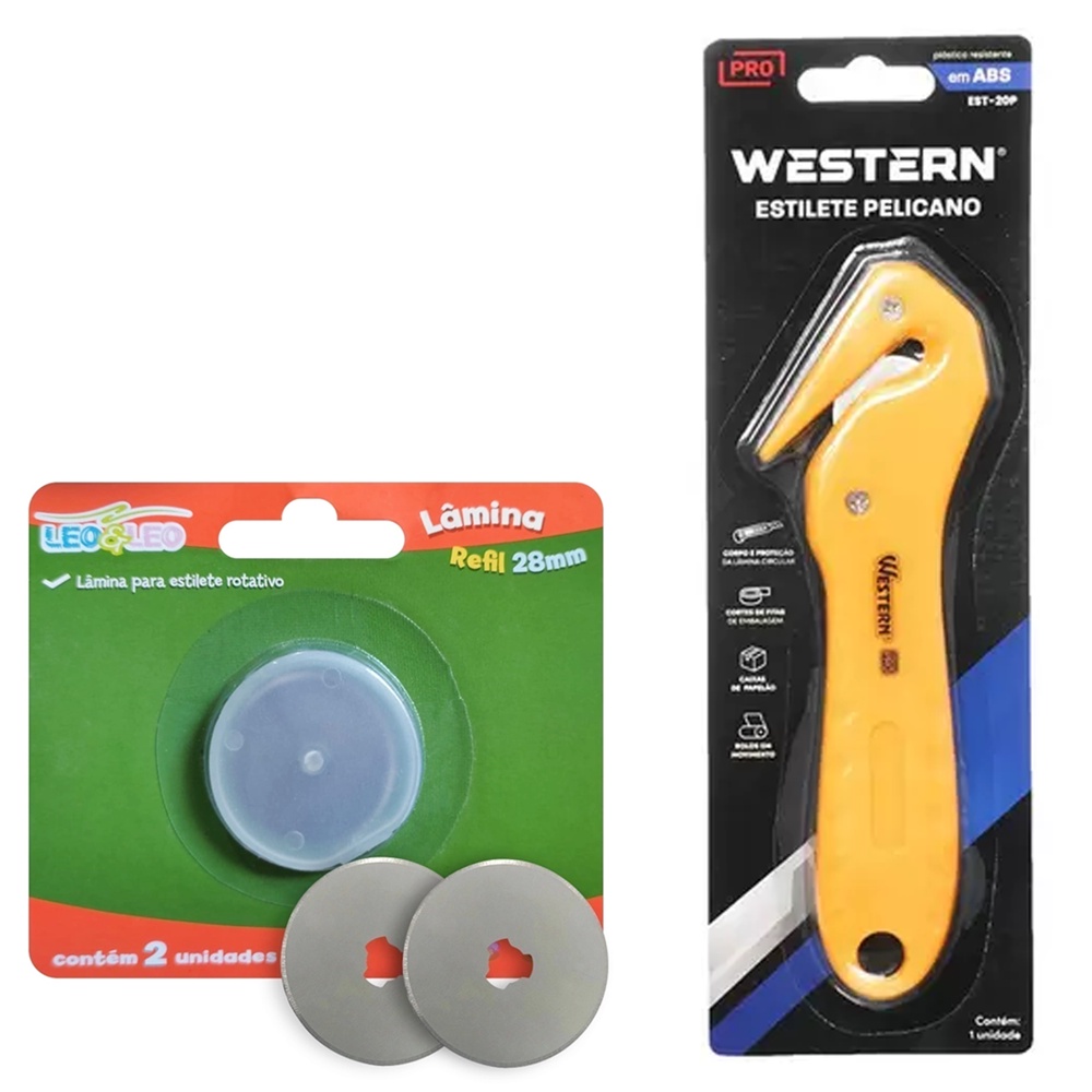 Kit Estilete Pelicano Bico De Pato 28mm + 2 Lâminas Rotativa 28mm Uso Profissional em Oferta na Shopee