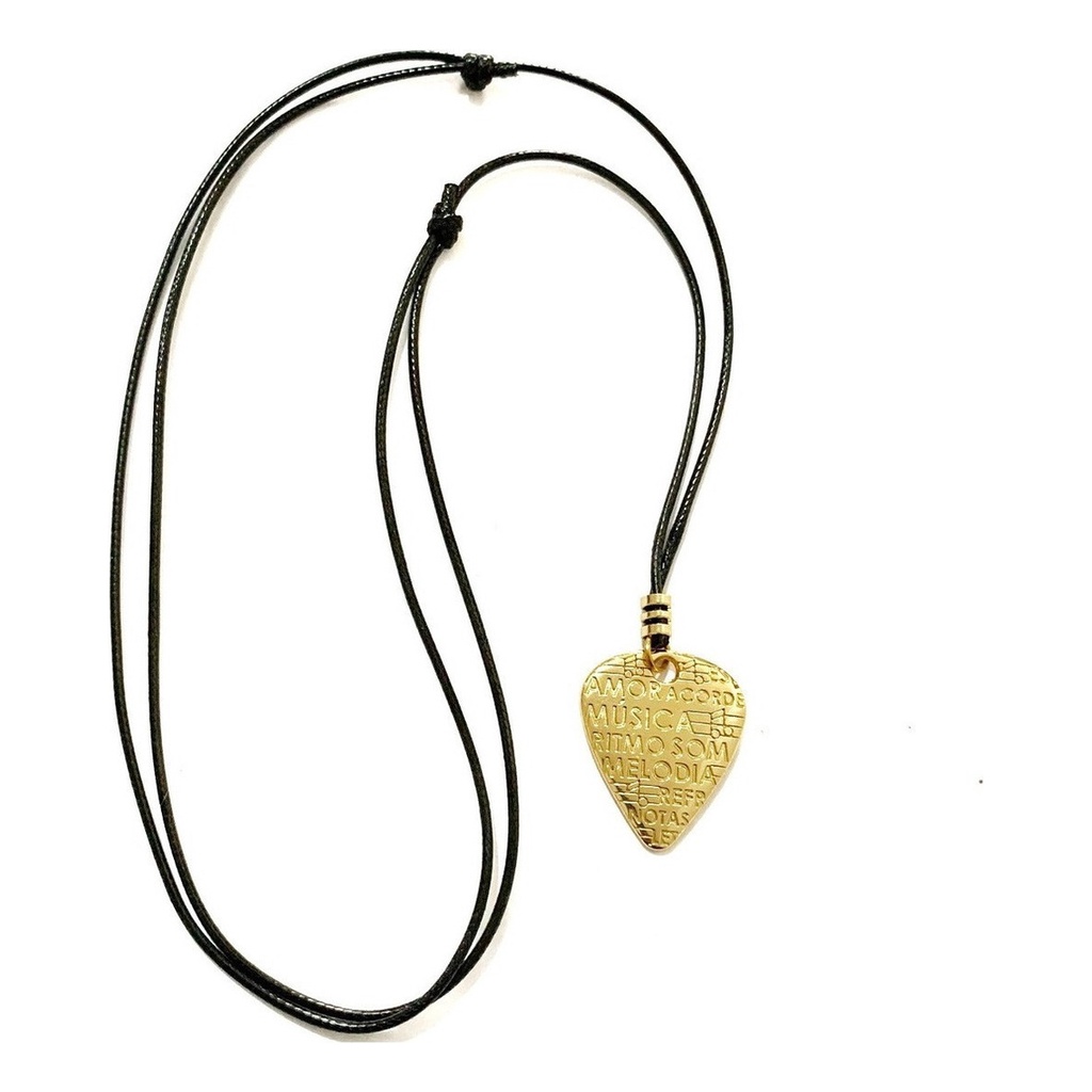 Cordão Colar Artesanal Pingente Palheta Musical Violão Envio já Ref06