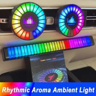 Lâmpada De Ritmo De Música Para Carros RGB Fita LED Controle De Som Voz Atmosfera 256 Cores Opção Aplicação