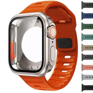 Estojo Completo + Faixa De Fita Silicone Para Relógio Apple 45mm 44mm 40mm 41mm Iwatch Série 3 4 5 6 Se 7 8 9