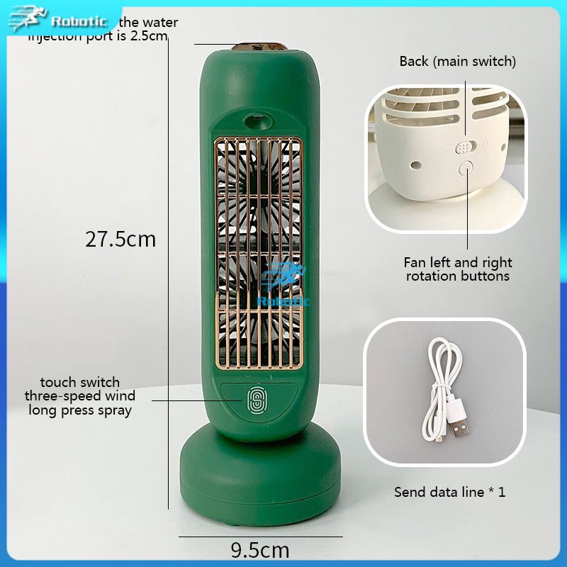 Ventilador Portátil De Cabeça Agitadora Ventiladores Elétricos Para Dormitório Estudantil Mini De Umidificação De Escritório Seguros E Portáteis De Mesa Pequeno Ar Condicionado