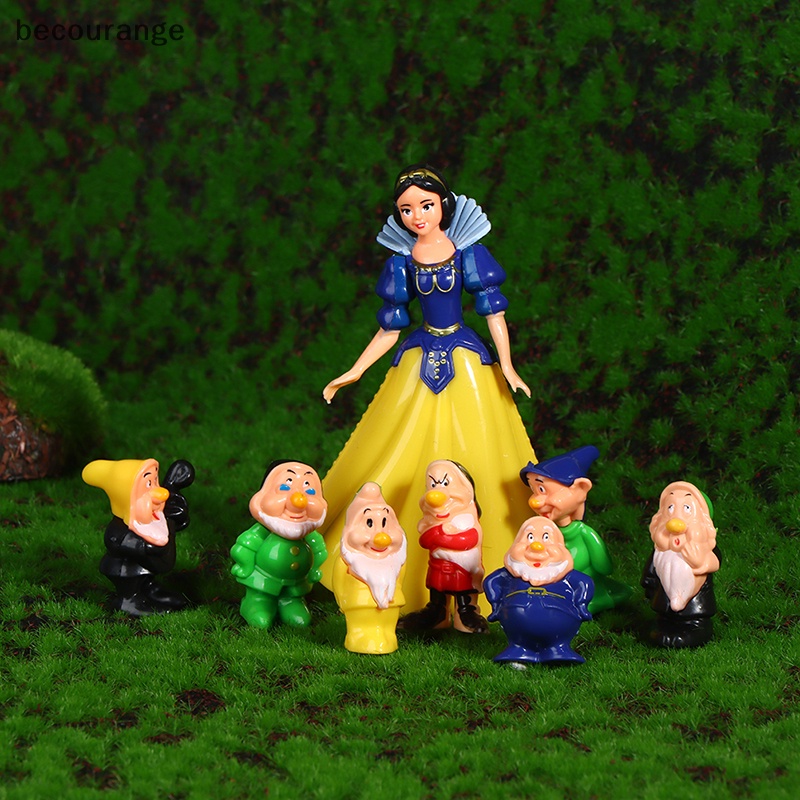 [becourange] 8 Pcs/set Branca De Neve E Os Sete Anões Ação Figura Brinquedos 6-10cm Princesa PVC [BR]