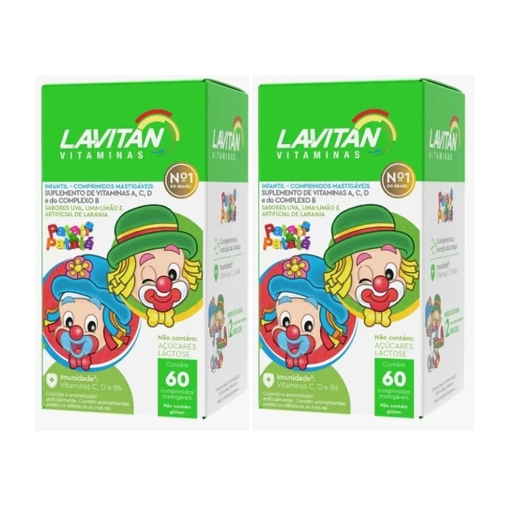 Kit 2 Lavitan Kids Limão 60 Comp. Mastigáveis - Cimed