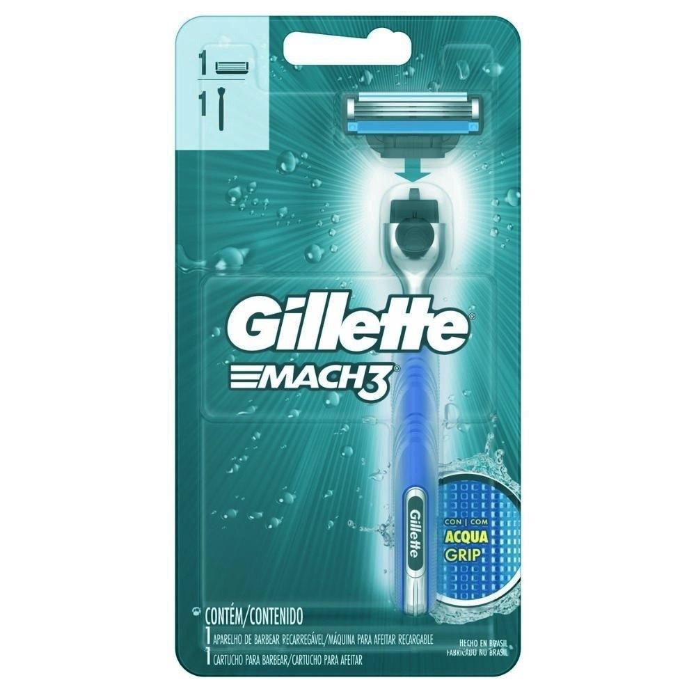 Aparelho de Barbear Gillette Mach 3 Acqua-Grip 1 Unidade